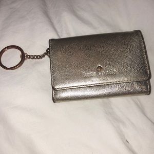 Kate Spade keychain wallet gold